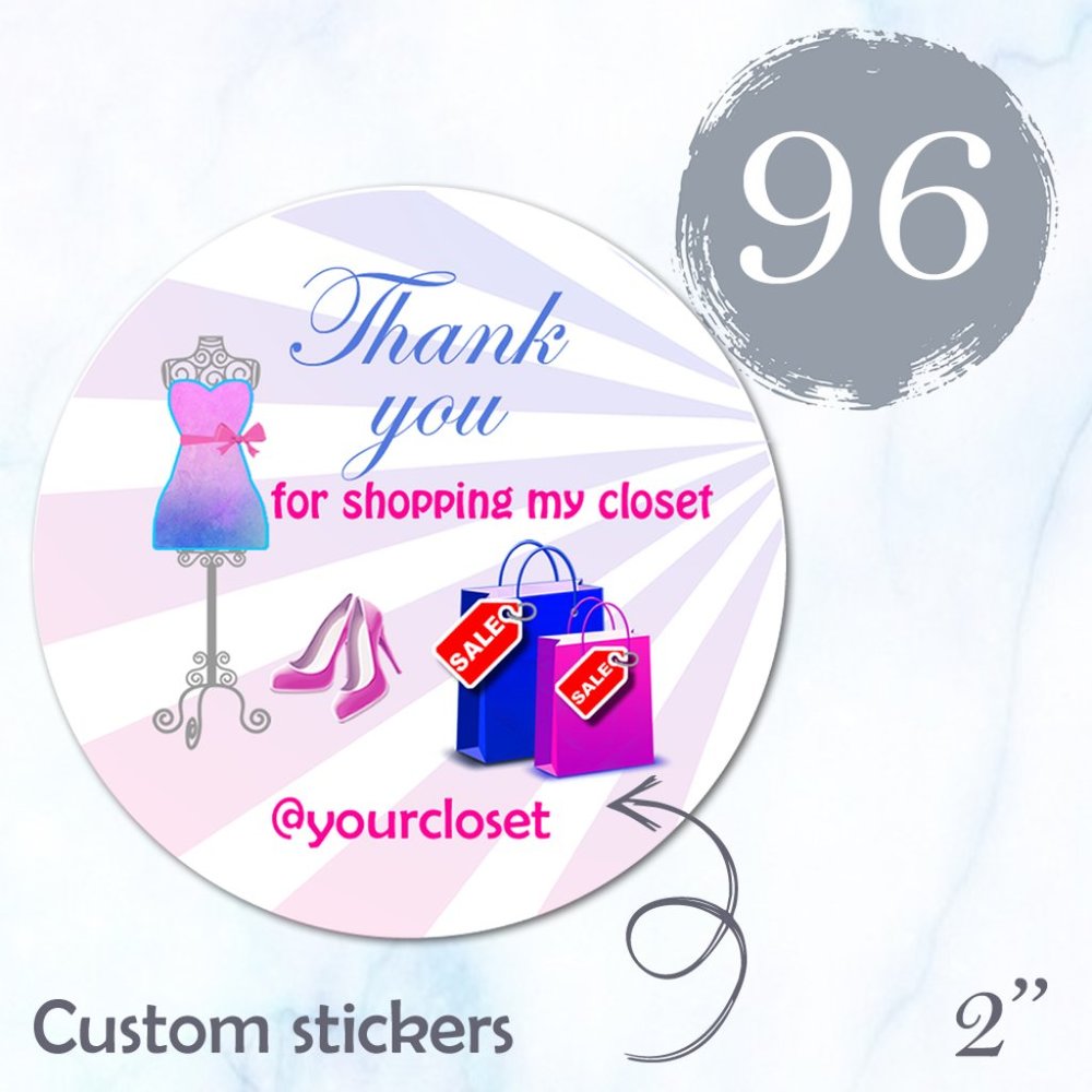 96 Thank You Stickers